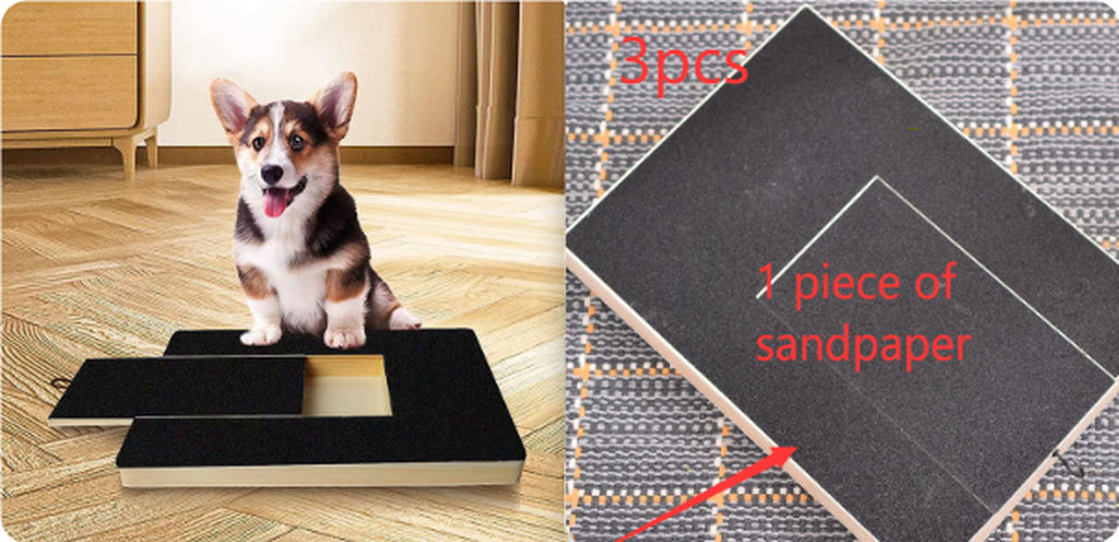 Pet Wooden Nail Scraper Board - Solid Wood Dog Nail File Grooming Tool for Natural Nail Trimming and Maintenance Toy Built-In Treat Box Dog Sandpaper Board Scratcher Pet Products