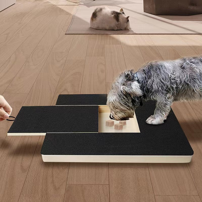 Pet Wooden Nail Scraper Board - Solid Wood Dog Nail File Grooming Tool for Natural Nail Trimming and Maintenance Toy Built-In Treat Box Dog Sandpaper Board Scratcher Pet Products