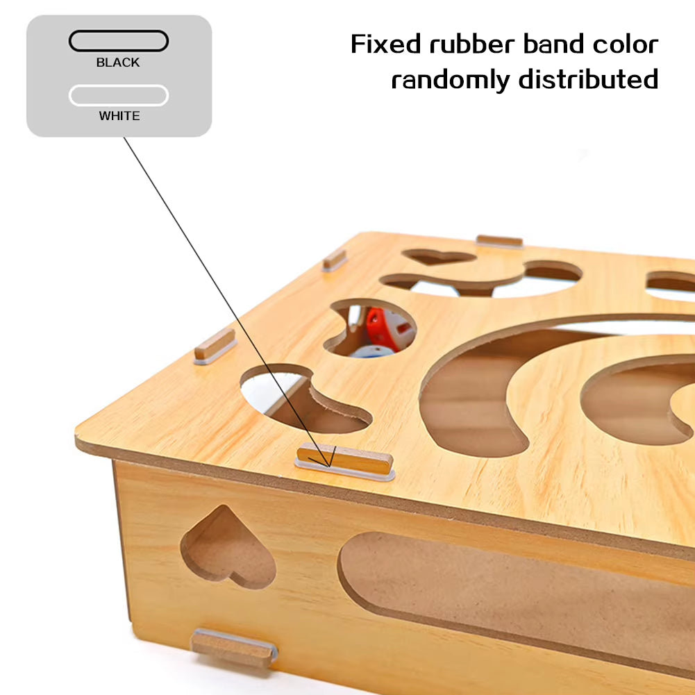 Cat Nail File Enrichment Box with Ball Pet Nail Scratch Board Treats Box for Indoor Cats Self Entertaining Toy Interactive Play
