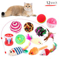 12Pcs 20Pcs Cat Toy Set Pet Kitten Toys Variety Combination Funny Cat Stick Sisal Mouse Bell Ball Cat Supplies for Cats Kitten