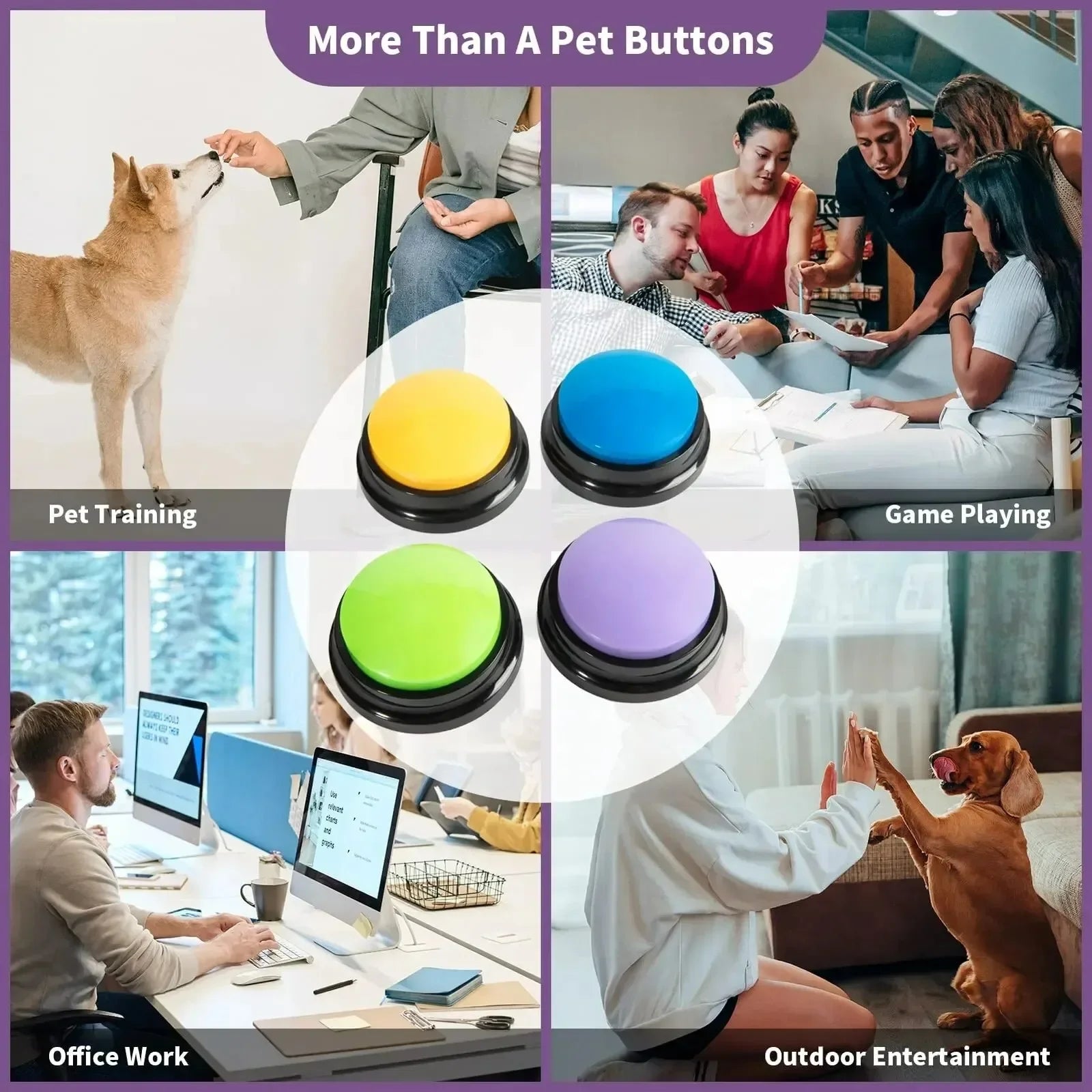 Dog Communication Buttons Voice Recording Button for Pet Training Buzzer Record Playback Funny Gift for Talking Pet