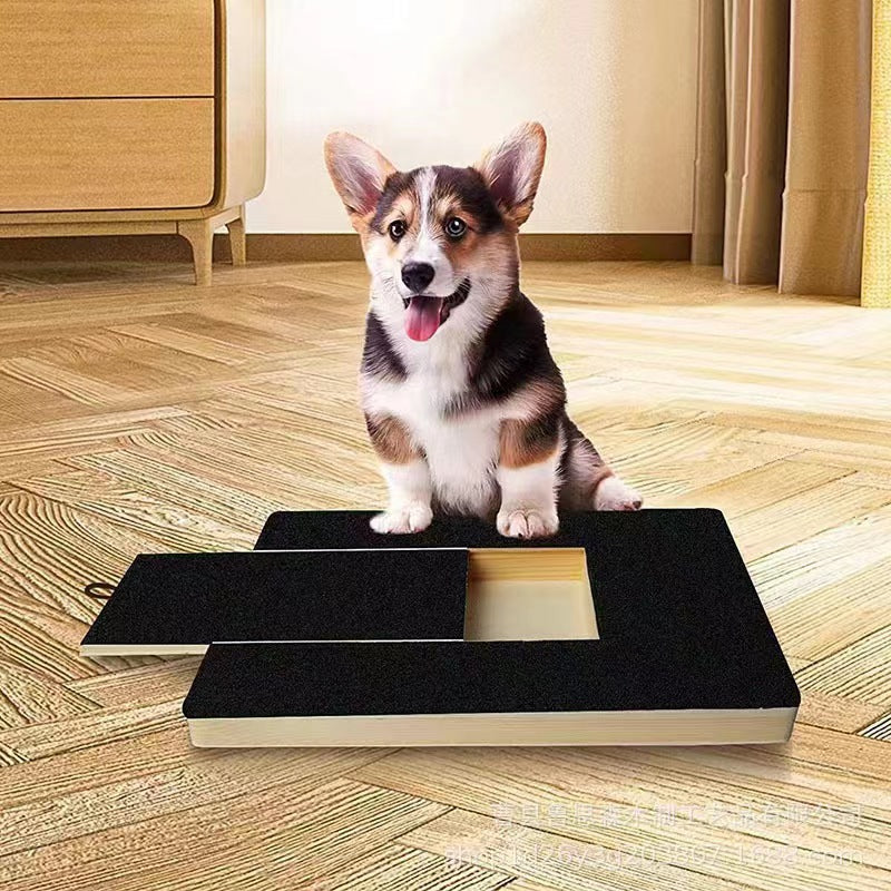 Pet Wooden Nail Scraper Board - Solid Wood Dog Nail File Grooming Tool for Natural Nail Trimming and Maintenance Toy Built-In Treat Box Dog Sandpaper Board Scratcher Pet Products